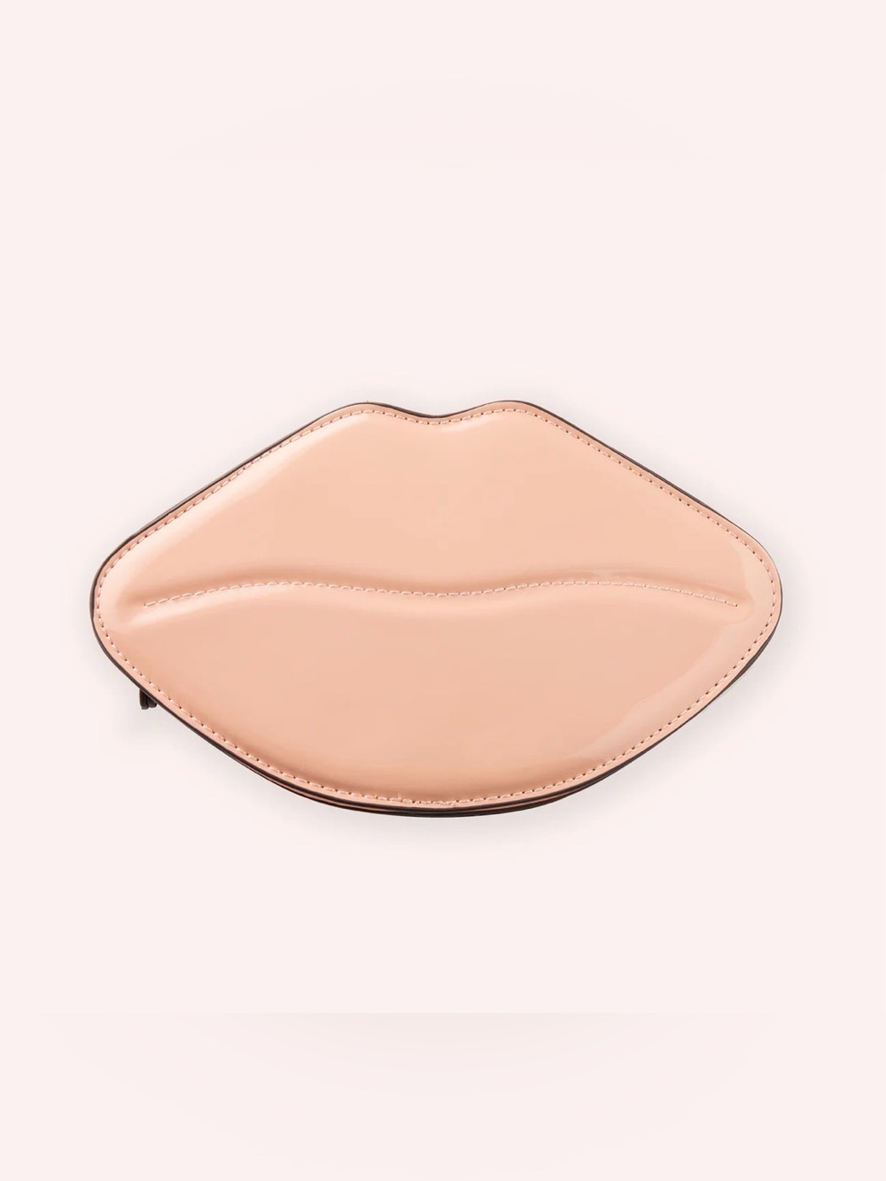 GIVE 'EM LIP Crossbody Bag Lip Shaped Cosmetic Pouch Nude Makeup Case
